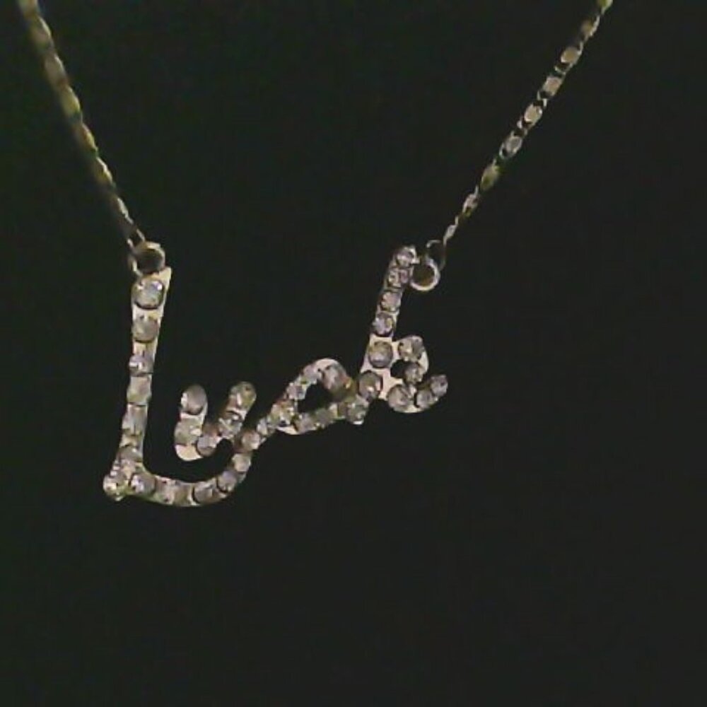 GOLD TONE CRYSTAL LUCK NECKLACE - Picture 9 of 9
